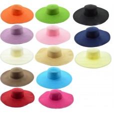 WIDE Mujer Colorful Derby Large Floppy Folderable Straw Beach Hat USA SELLER   eb-31589997